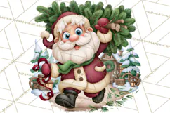 Christmas Tree Farm PNG Clipart, Santa & Elf Characters Product Image 3