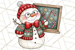 Christmas School Clipart PNG, Teacher Classroom Holiday Png Product Image 3