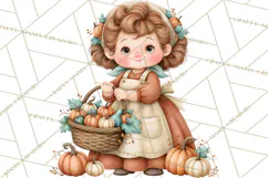 Autumn Village Clipart PNG, Cozy Fall Cottage Town Product Image 4