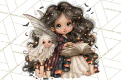 Midnight Halloween Fairy World PNG, Fall Fairies Product Image 4
