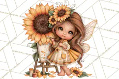 Sunflower Fairy World PNG, Fall Fairies Product Image 4