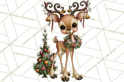 Vintage Christmas Clipart PNG, Christmas Retro Characters Product Image 3