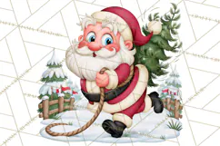 Christmas Tree Farm PNG Clipart, Santa & Elf Characters Product Image 4