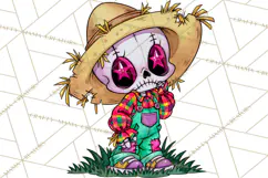 Cute Halloween Skeleton Clipart PNG, Creepy Cute Fall Decor Product Image 5