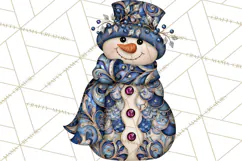 Whimsical Christmas Snowman Clipart PNG Product Image 5