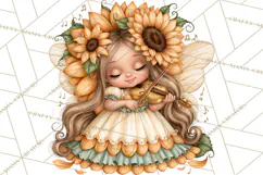 Sunflower Fairy World PNG, Fall Fairies Product Image 5