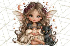 Midnight Halloween Fairy World PNG, Fall Fairies Product Image 5
