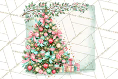 Merry And Bright Christmas Watercolor PNG Product Image 5