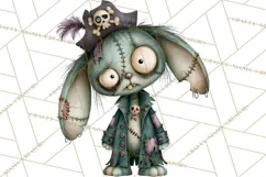 Cute Zombie Bunnies PNG Clipart, Halloween Animals Product Image 5