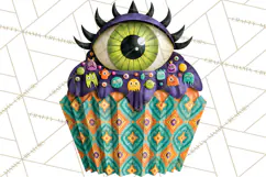 Halloween Monster Cupcake Clipart Png, Halloween Sweets Product Image 5