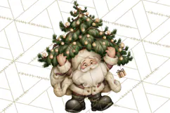 Vintage Christmas Clipart PNG, Christmas Retro Characters Product Image 4