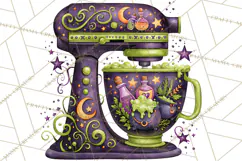 Bright Halloween Kitchen Clipart PNG, Spooky Aprons Mixers Product Image 5
