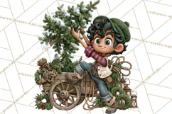 Christmas Tree Farm PNG Clipart, Santa & Elf Characters Product Image 5