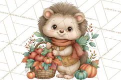 Autumn Village Clipart PNG, Cozy Fall Cottage Town Product Image 2