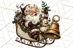 Vintage Christmas Clipart PNG, Christmas Retro Characters Product Image 5