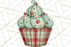 Christmas Paper Cupcake Clipart PNG, Christmas Sweet Treats Product Image 2