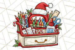 Christmas School Clipart PNG, Teacher Classroom Holiday Png Product Image 5