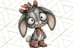 Cute Zombie Bunnies PNG Clipart, Halloween Animals Product Image 2