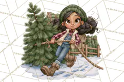 Christmas Tree Farm PNG Clipart, Santa & Elf Characters Product Image 2
