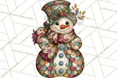 Whimsical Christmas Snowman Clipart PNG Product Image 3