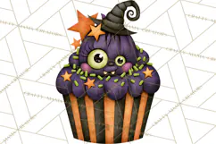 Halloween Monster Cupcake Clipart Png, Halloween Sweets Product Image 3