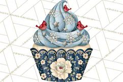 Christmas Paper Cupcake Clipart PNG, Christmas Sweet Treats Product Image 3