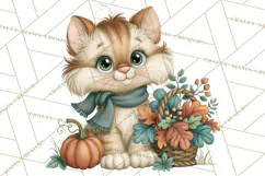 Autumn Village Clipart PNG, Cozy Fall Cottage Town Product Image 3
