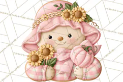 Pink Autumn Cookies Clipart PNG Product Image 3