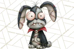 Cute Zombie Bunnies PNG Clipart, Halloween Animals Product Image 3