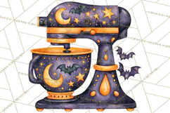Bright Halloween Kitchen Clipart PNG, Spooky Aprons Mixers Product Image 3