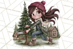 Christmas Tree Farm PNG Clipart, Santa & Elf Characters Product Image 3