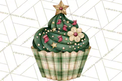 Christmas Paper Cupcake Clipart PNG, Christmas Sweet Treats Product Image 4