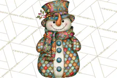 Whimsical Christmas Snowman Clipart PNG Product Image 4