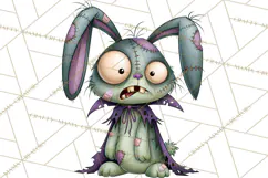 Cute Zombie Bunnies PNG Clipart, Halloween Animals Product Image 4