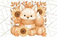 Fall Animals Clipart PNG, Autumn Floral Designs Product Image 4
