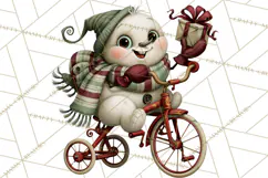 Vintage Christmas Clipart PNG, Christmas Retro Characters Product Image 3