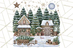Christmas Tree Farm PNG Clipart, Santa & Elf Characters Product Image 4