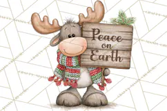 Christmas Animal Clipart PNG, Festive Animals Sign Clip Art Product Image 4