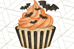 Halloween Cupcake Clipart PNG, Halloween Sweet Treats Product Image 3