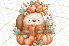 Fall Animals Clipart PNG, Autumn Floral Designs Product Image 3