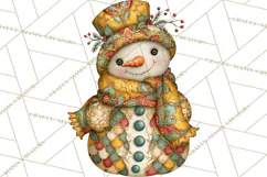 Whimsical Christmas Snowman Clipart PNG Product Image 3