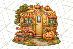 Halloween Camper Clipart PNG Vintage Camping Designs Product Image 4