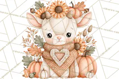 Fall Animals Clipart PNG, Autumn Floral Designs Product Image 5