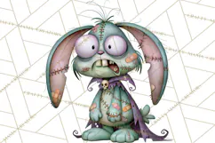 Cute Zombie Bunnies PNG Clipart, Halloween Animals Product Image 5