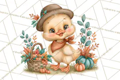 Autumn Village Clipart PNG, Cozy Fall Cottage Town Product Image 5