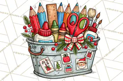 Christmas School Clipart PNG, Teacher Classroom Holiday Png Product Image 5