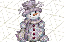 Whimsical Christmas Snowman Clipart PNG Product Image 2