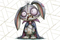 Cute Zombie Bunnies PNG Clipart, Halloween Animals Product Image 2