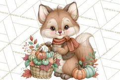 Autumn Village Clipart PNG, Cozy Fall Cottage Town Product Image 2
