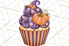 Halloween Cupcake Clipart PNG, Halloween Sweet Treats Product Image 2